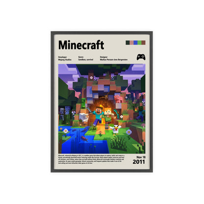 Minecraft 2011 - Video Game Info minimalist Poster