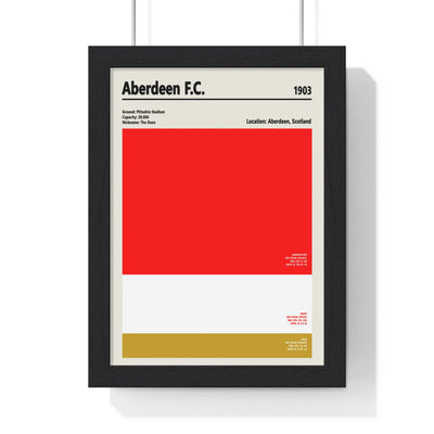 Aberdeen F.C. colour palette print showing red, white, and gold tones