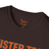 Black t-shirt with Mister Tea Pop Culture Parody