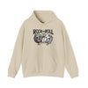 Grey t-shirt with Rock and Roll Hoodie Music Pun Hooded Sweatshirt
