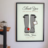 Lifestyle - Personalised Thank You Teacher Print hanging on a living room wall