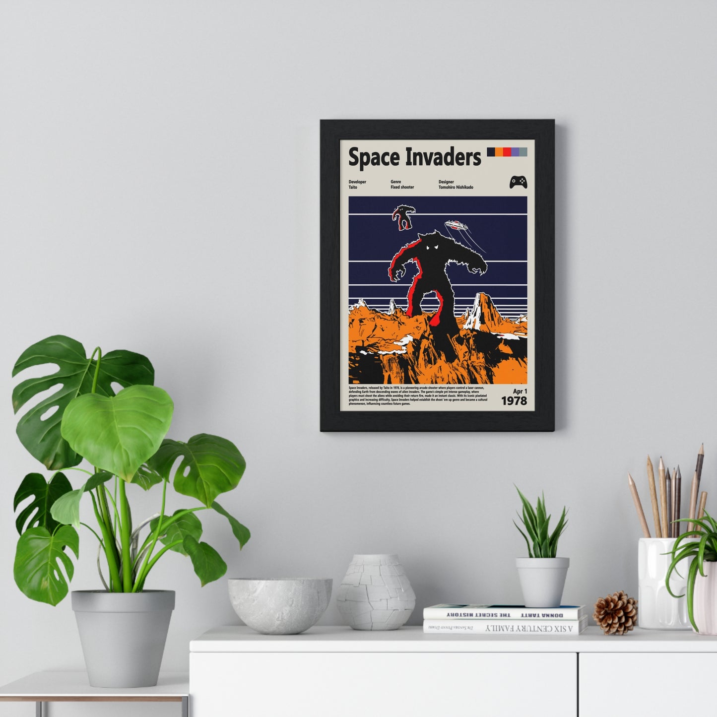 Space Invaders 1978 - Video Game Info minimalist Poster