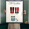 Lifestyle - Personalised Christmas Family Welly Boots Print held up in a bright room