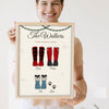 Lifestyle - Personalised Christmas Family Welly Boots Print held by a smiling woman