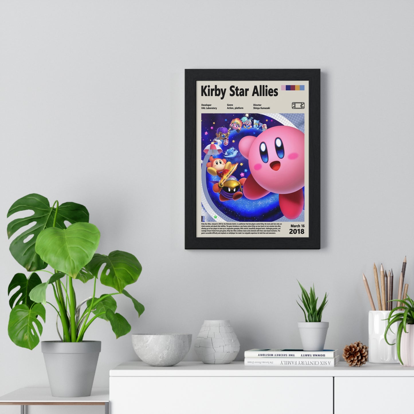 Kirby Star Allies 2018 - Video Game Info minimalist Poster