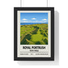 Royal Portrush golf course poster framed in black wood