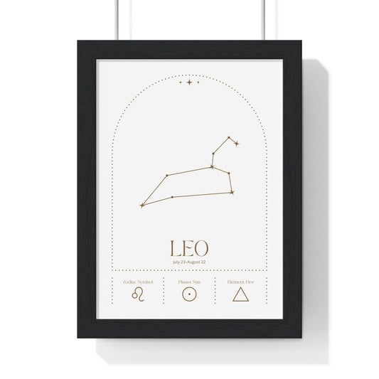 Leo Minimalist Astrology Chart Poster - Art Print