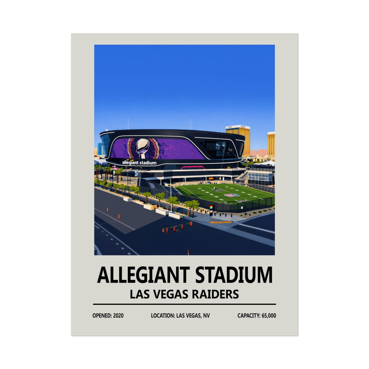 Allegiant Stadium print Las Vegas Raiders NFL wall art framed poster
