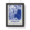 Goodison Park map print in Everton blue