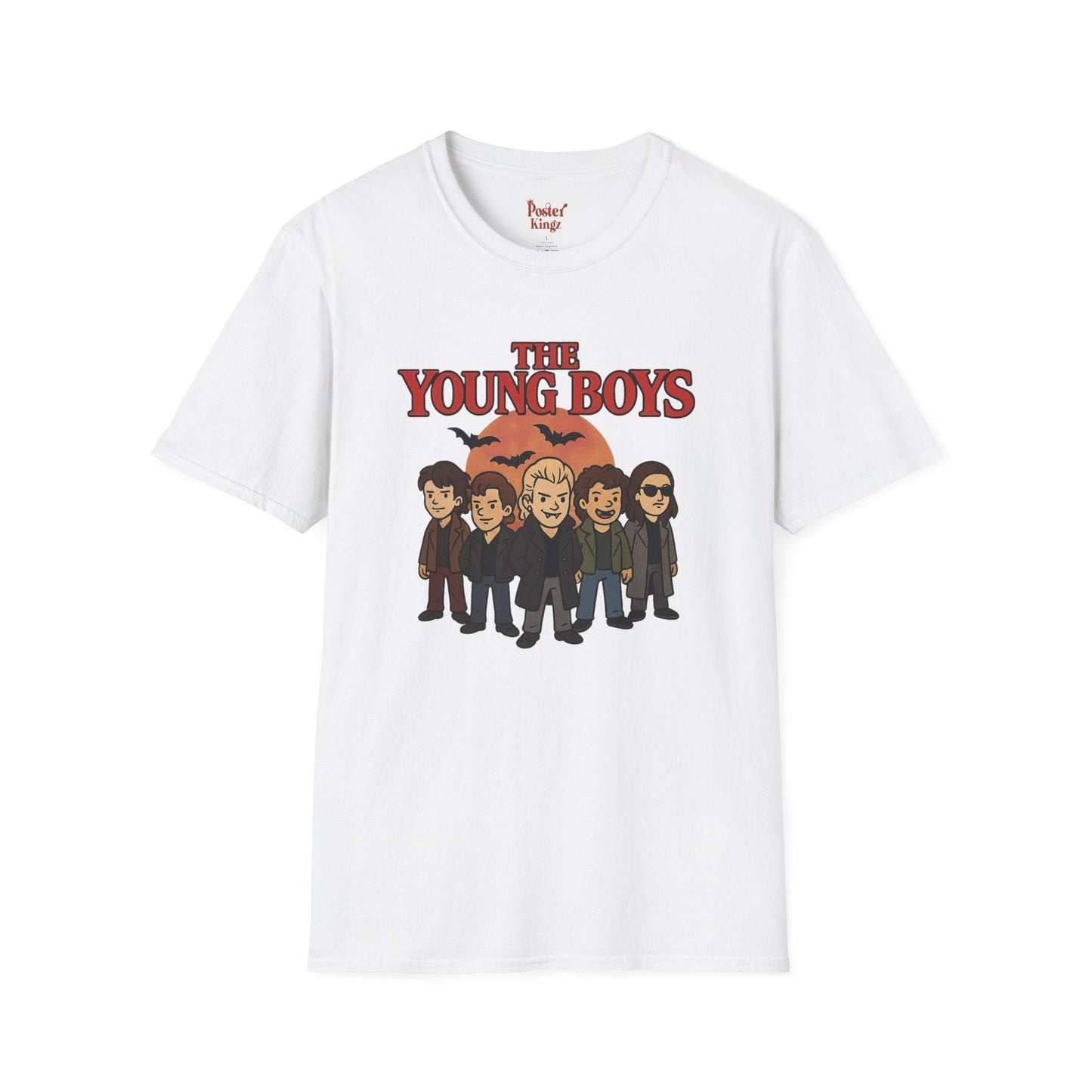 Black t-shirt with The Young Boys Lost Boys Horror Parody