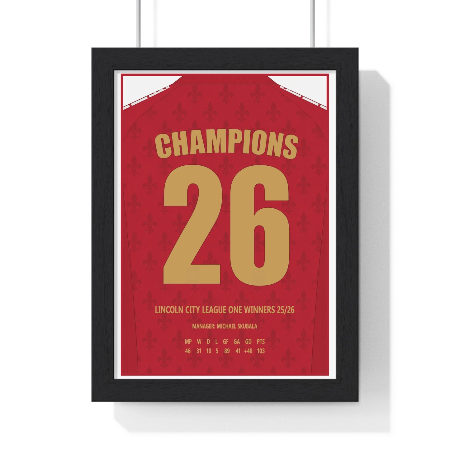 Lincoln City League One Winners 2026 Champions 26 framed poster
