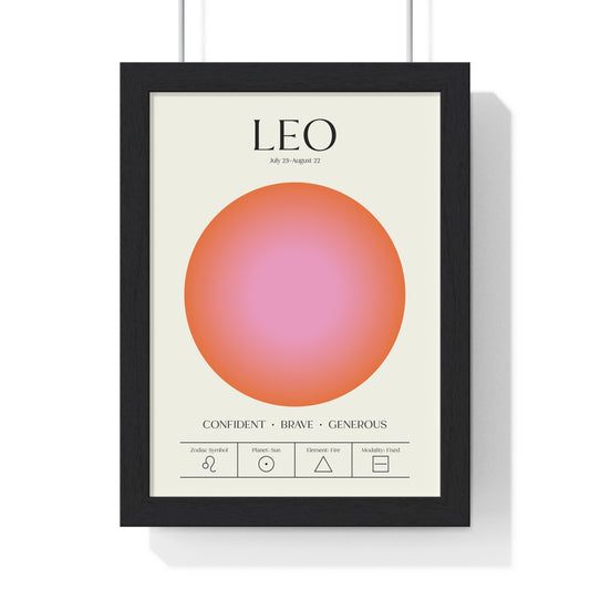 Leo Astrology Chart Poster - Colour Art Print