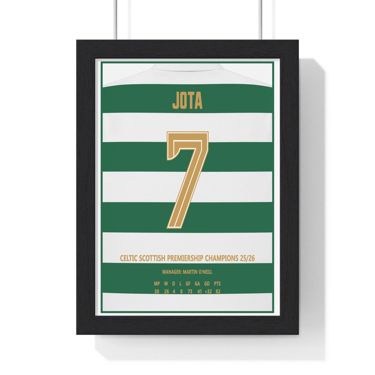 Celtic Jota 7 Scottish Premiership Champions 2026 framed poster