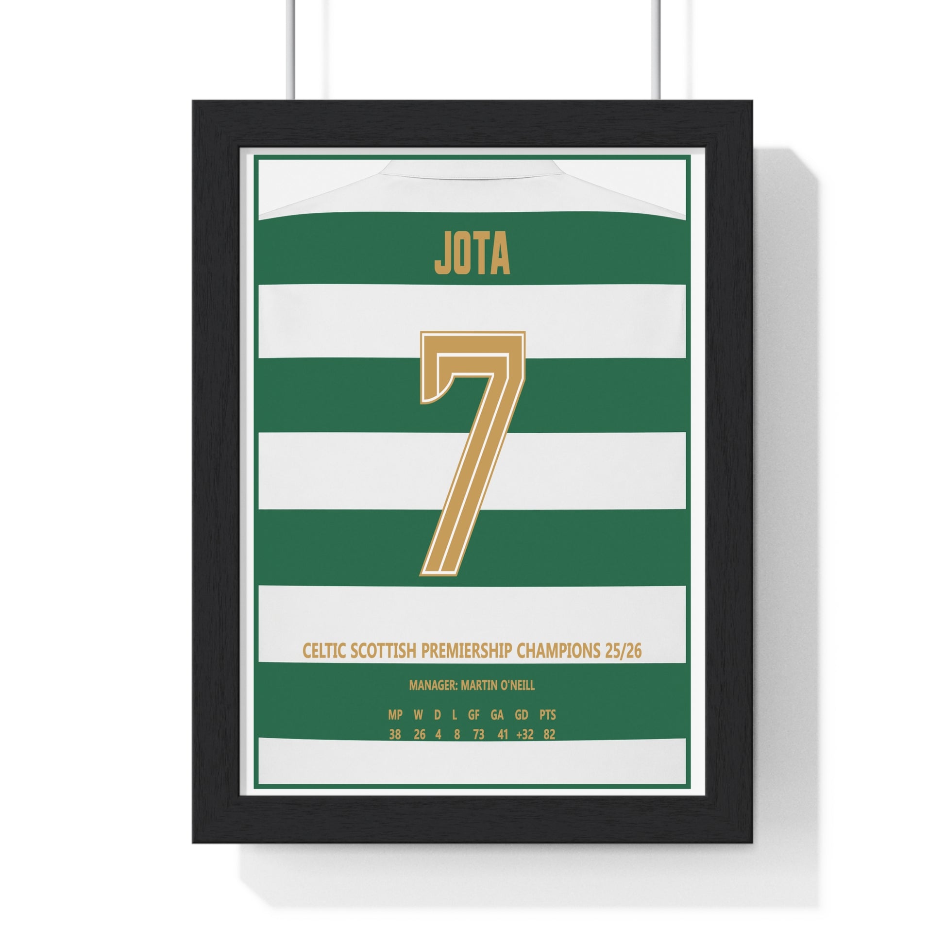 Celtic Jota 7 Scottish Premiership Champions 2026 framed poster