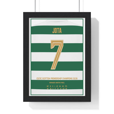 Celtic Jota 7 Scottish Premiership Champions 2026 framed poster