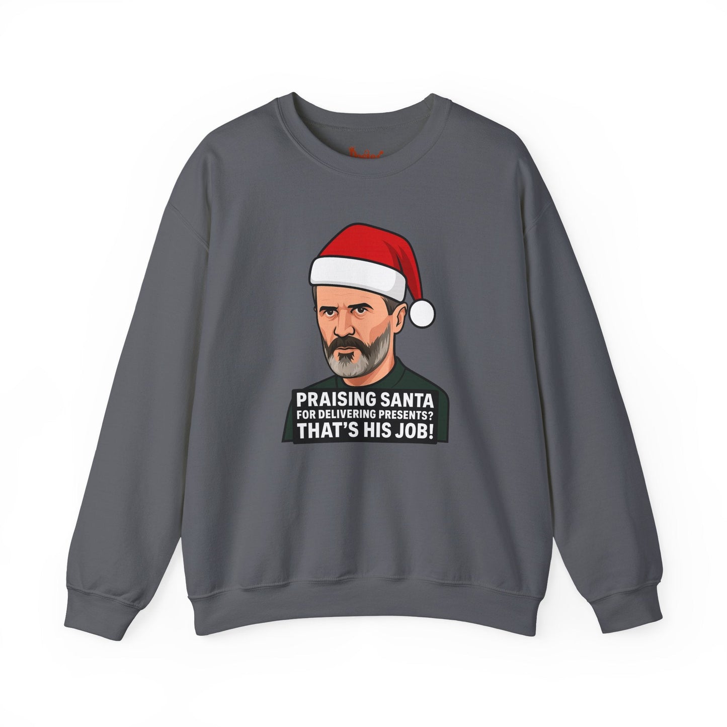 Black t-shirt with Roy Keane Santa Christmas Sweatshirt Football Parody