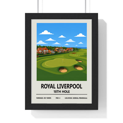 Royal Liverpool Copy poster framed in black wood frame with Poster Kingz perspex front