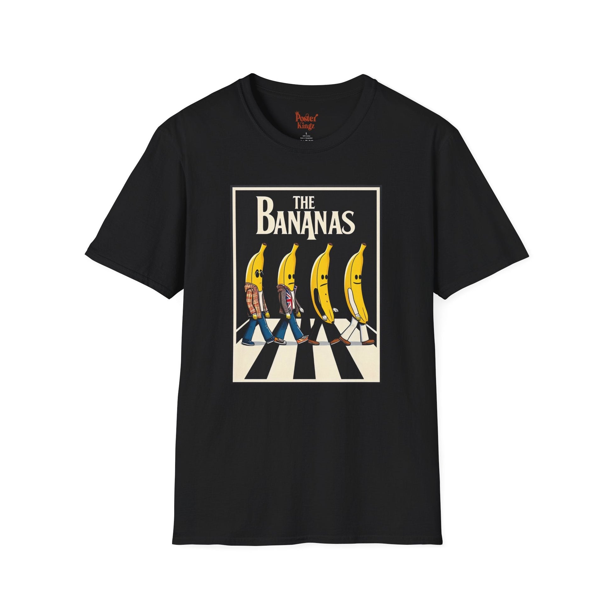 Black t-shirt with The Bananas Music Parody