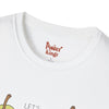Green t-shirt with Let's Workout Pear Gym Fruit Pun