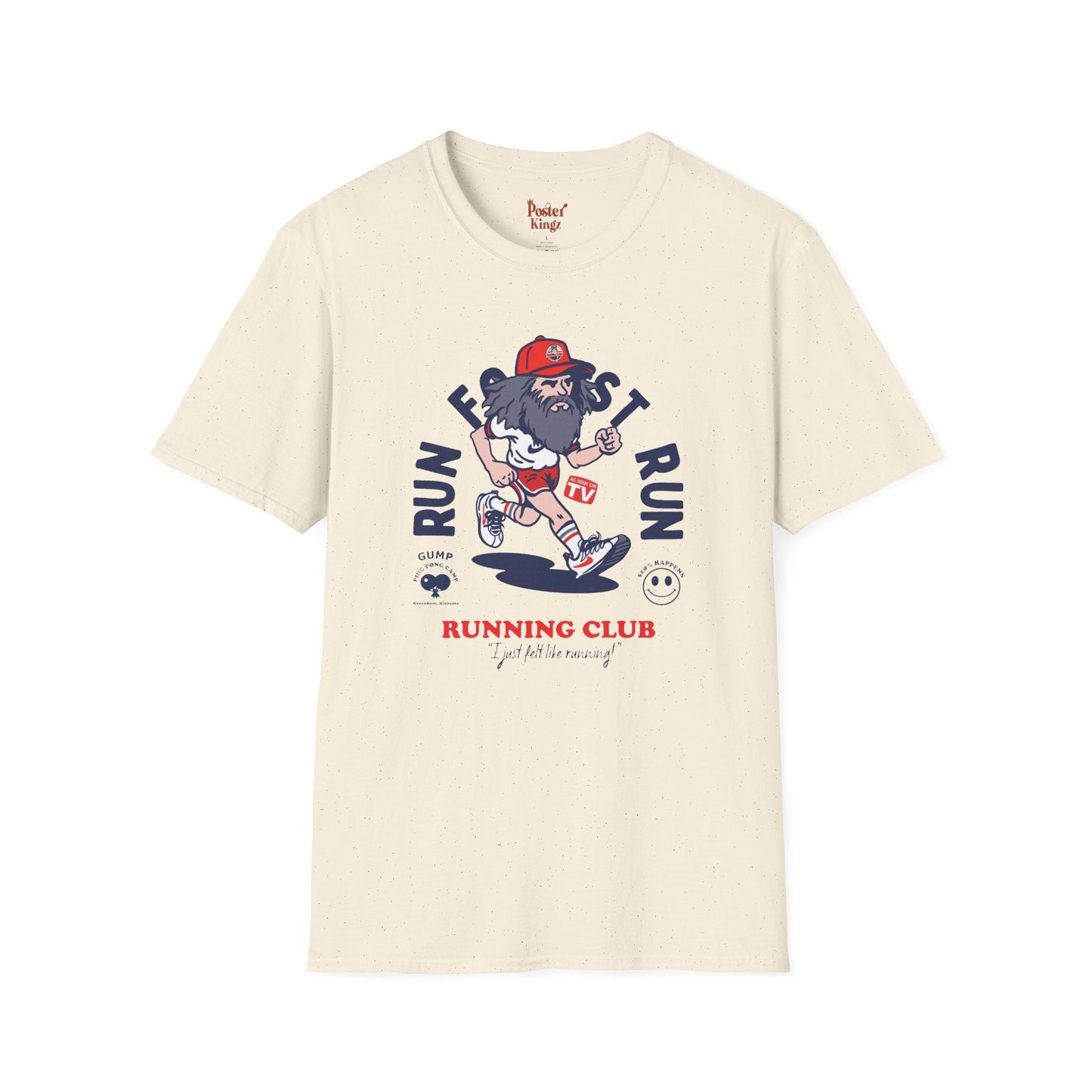 Black t-shirt with Forrest Gump Running Club Movie Parody