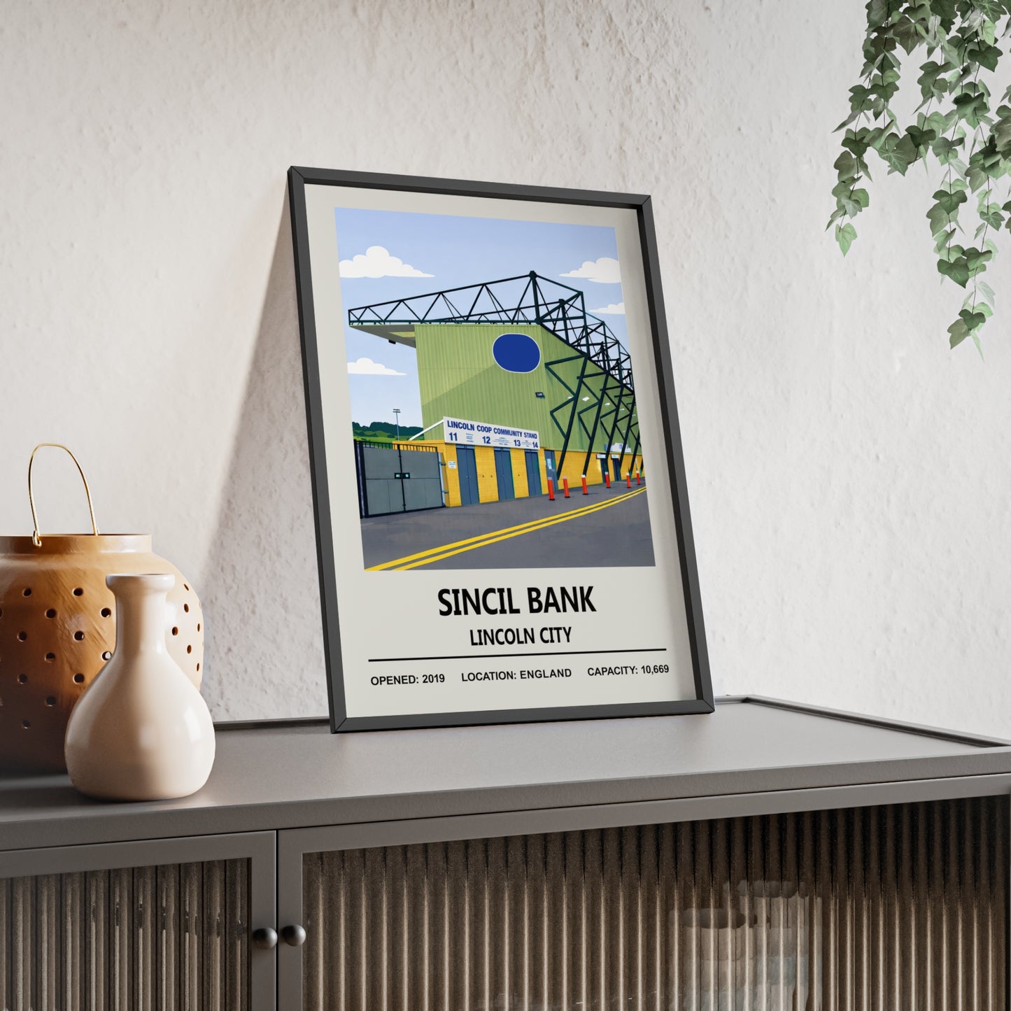 Lincoln City stadium wall art football gift