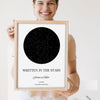 Lifestyle - Personalised Couple Star Map Print held by a smiling woman