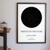 Lifestyle - Personalised Couple Star Map Print hanging on a living room wall