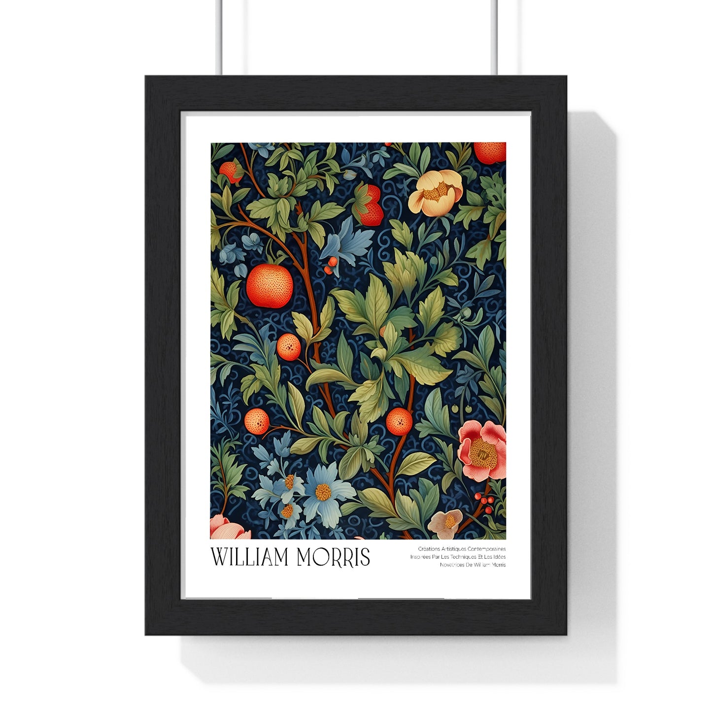 11x14-20 poster framed in black wood frame on white wall