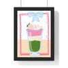 Matcha latte poster in black wood frame with perspex front