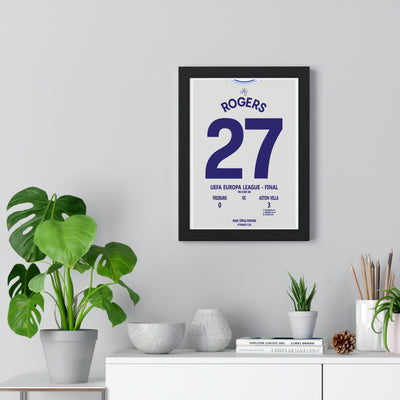 Aston Villa Europa League Final 2026 poster Rogers 27 Freiburg 0-3 Villa print