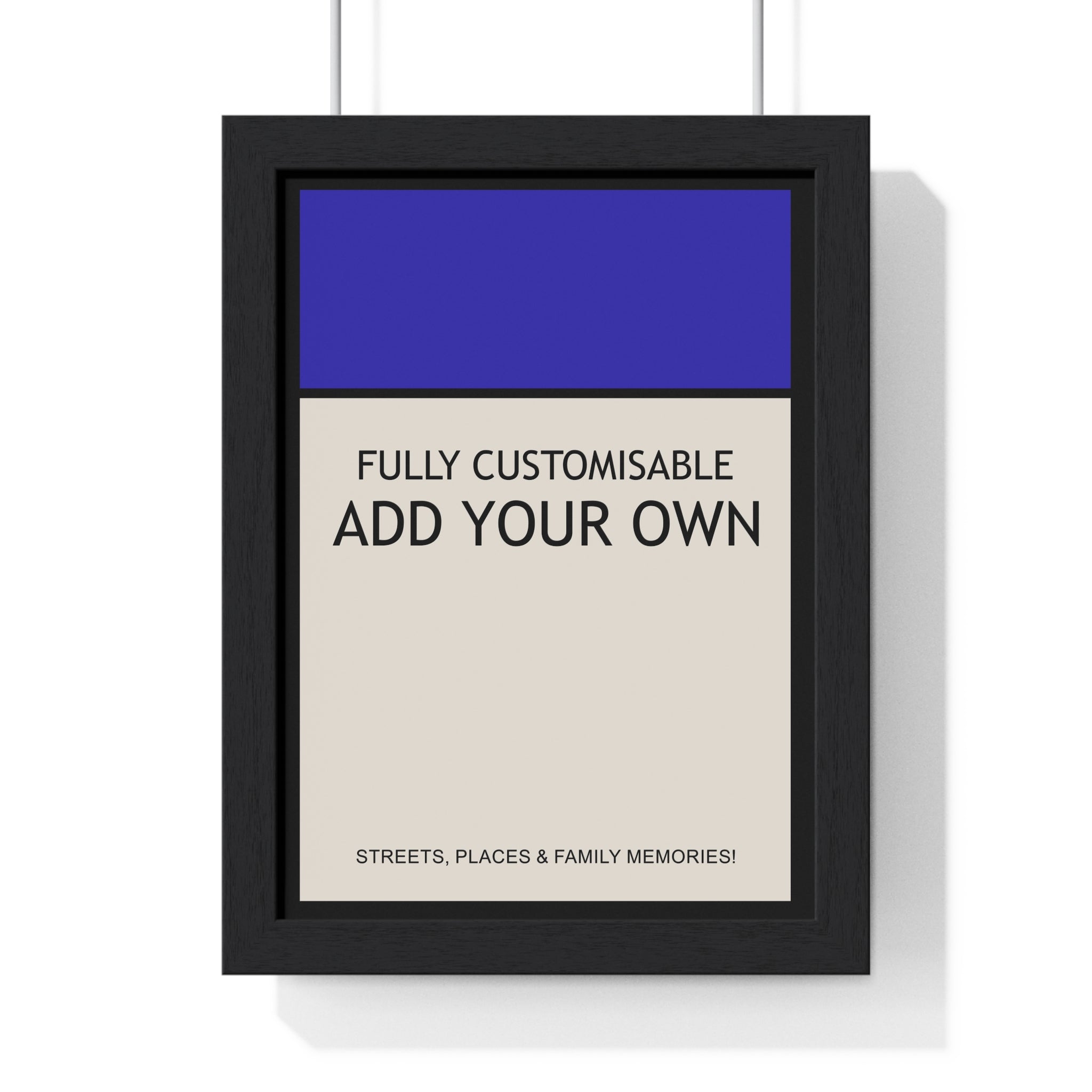 Create your own street-name wall art in a Monopoly-style layout