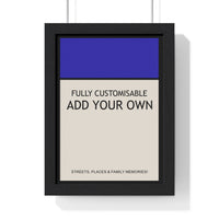 Create your own street-name wall art in a Monopoly-style layout