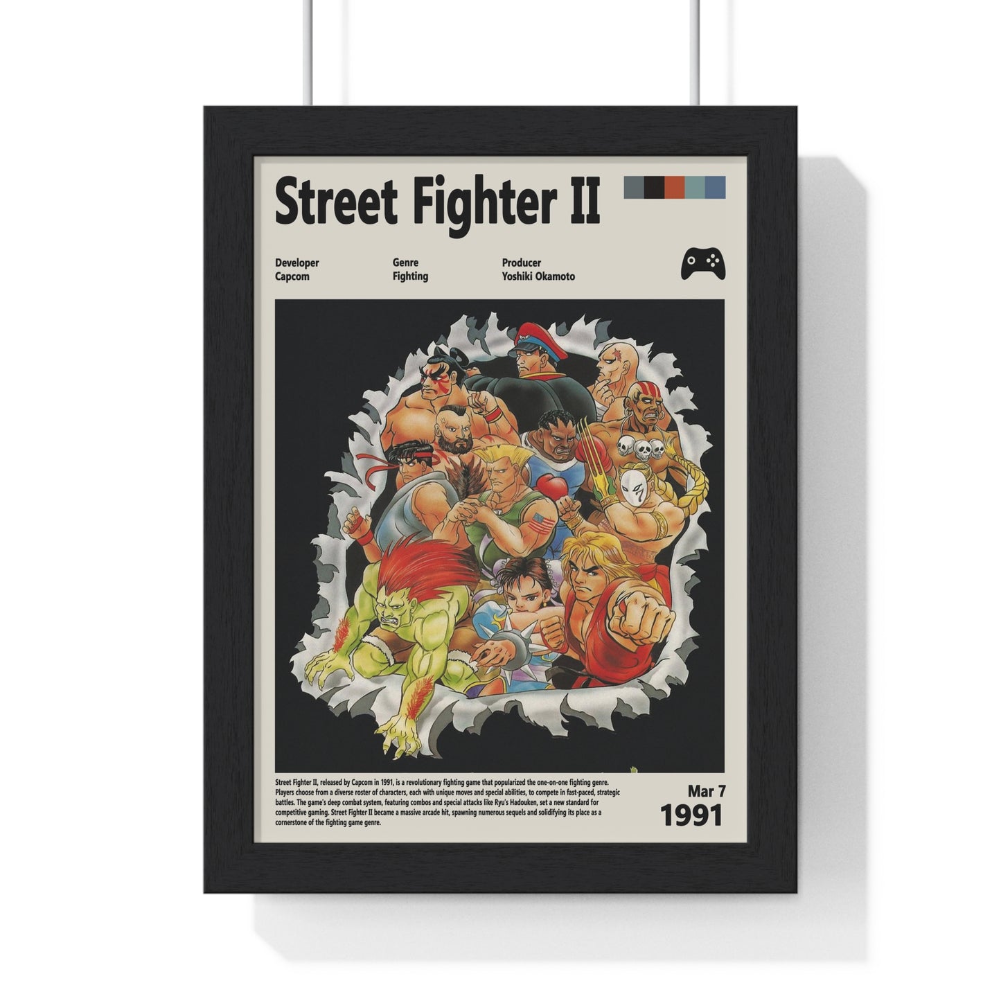 Street Fighter II 1991 - Video Game Info minimalist Poster