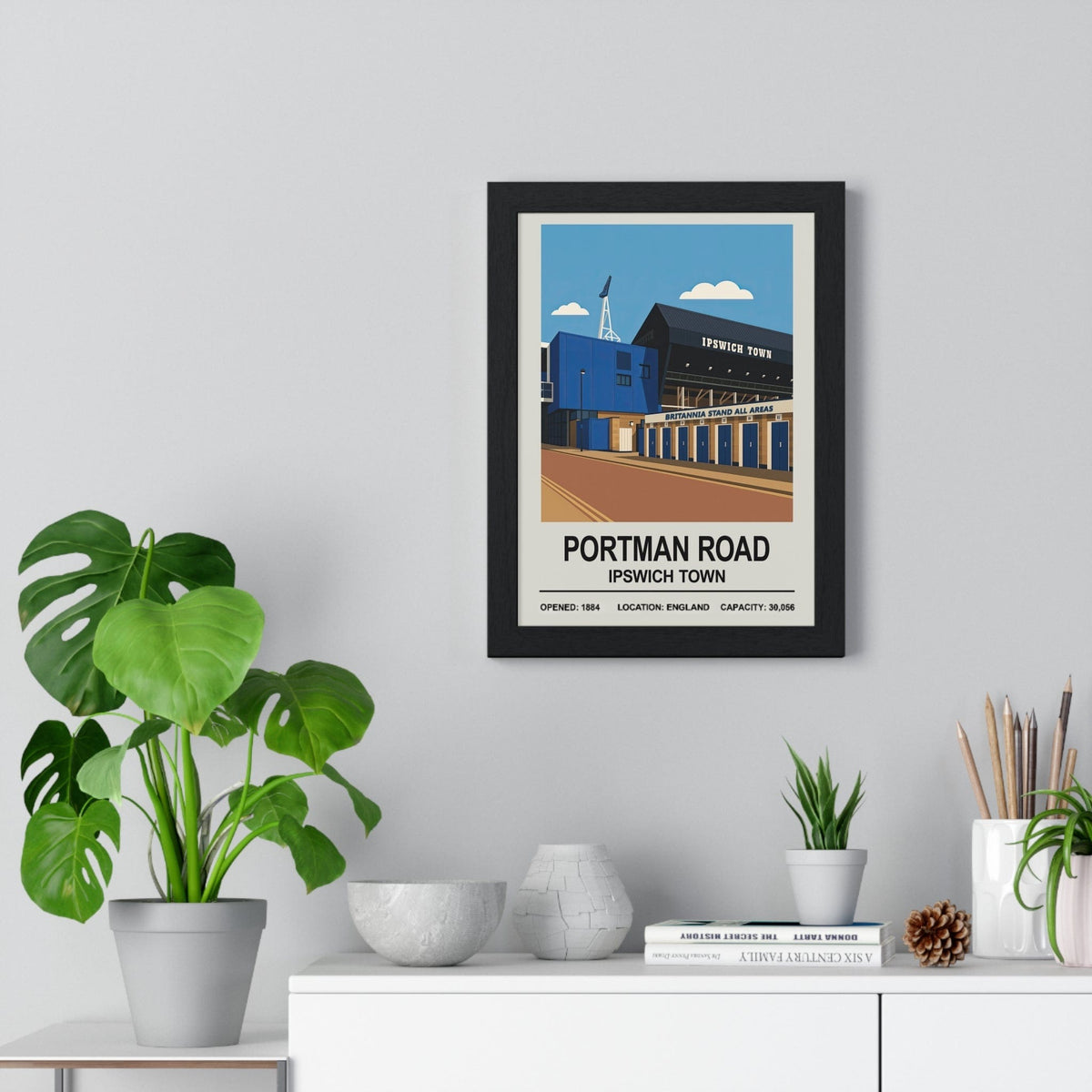 Ipswich Town Portman Road framed poster design detail