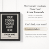 Custom stadium poster displayed in a framed wall art setting, allowing customers to personalise their own iconic ground by entering a stadium name on the product page
