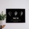 Lifestyle - Personalised Mum Moon Phase Print hanging on a living room wall