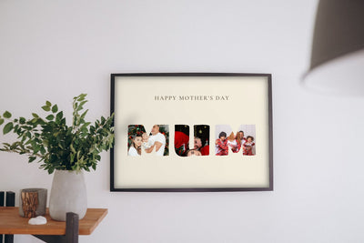 Lifestyle - Personalised Mother's Day Photo Print hanging on a living room wall