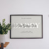 Lifestyle - Personalised Daddy Print hanging on a living room wall