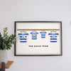 Lifestyle - Personalised Family Football Shirt Print hanging on a living room wall