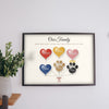 Lifestyle - Personalised Family Balloon Print hanging on a living room wall