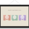 Personalised MUM photo print displayed in a black frame for Mother's Day