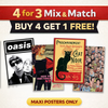 Maxi poster promotion buy four get one free mix and match officially licensed posters.