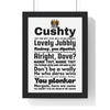 Only Fools and Horses word cloud quotes print framed on a wall - unofficial fan art by Poster Kingz