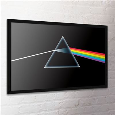 Close-up of Pink Floyd prism splitting rainbow spectrum artwork on maxi poster