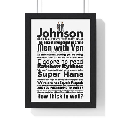 Peep Show word cloud quotes print framed on a wall - unofficial fan art by Poster Kingz