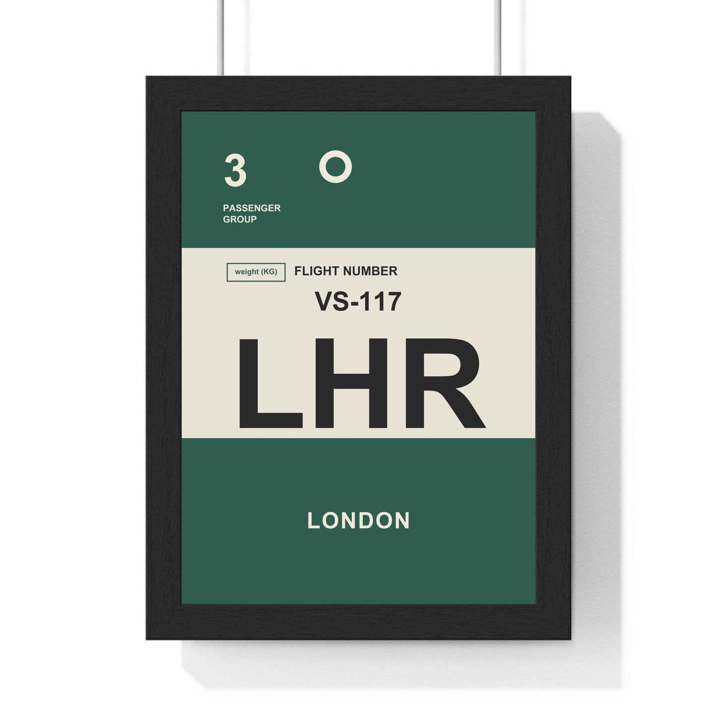 Personalised Boarding Pass Poster | Custom Airport Code Travel Print
