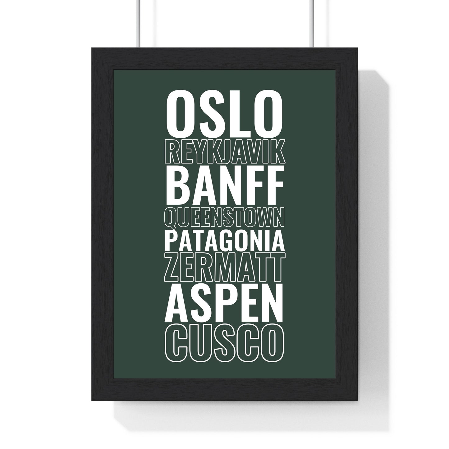 Forest green custom destination travel poster gift