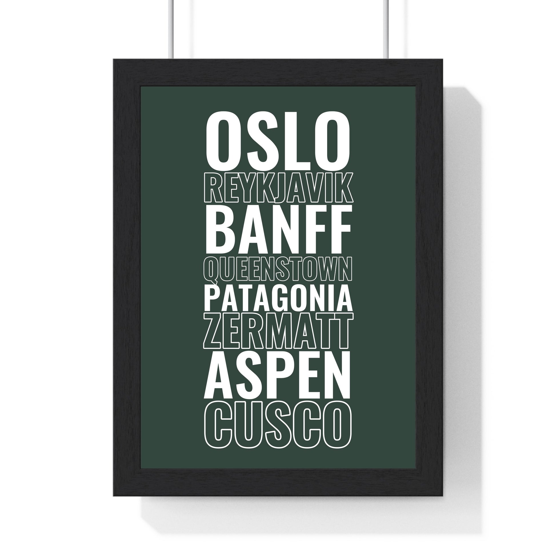 Forest green custom destination travel poster gift