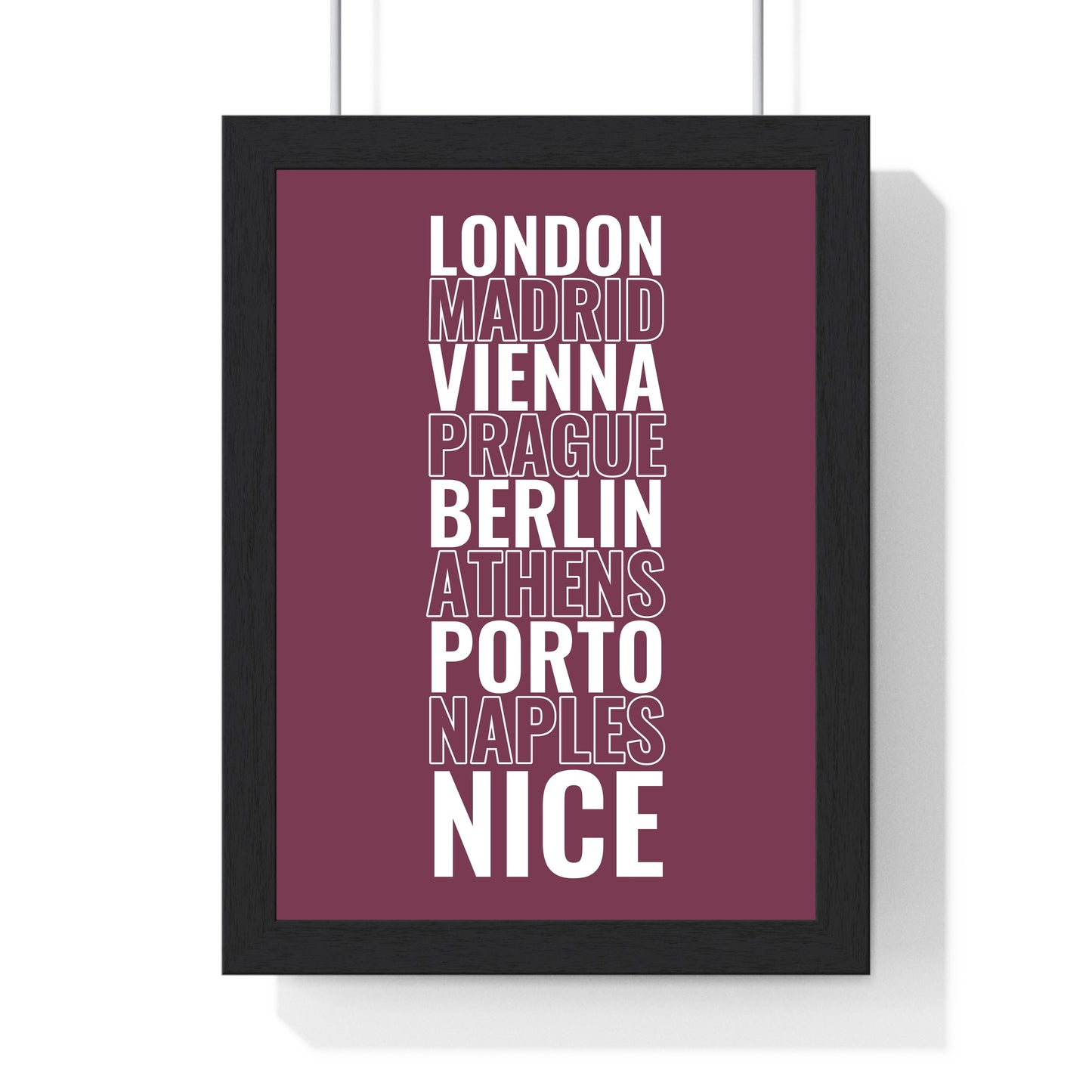 Plum personalised destination typography travel poster