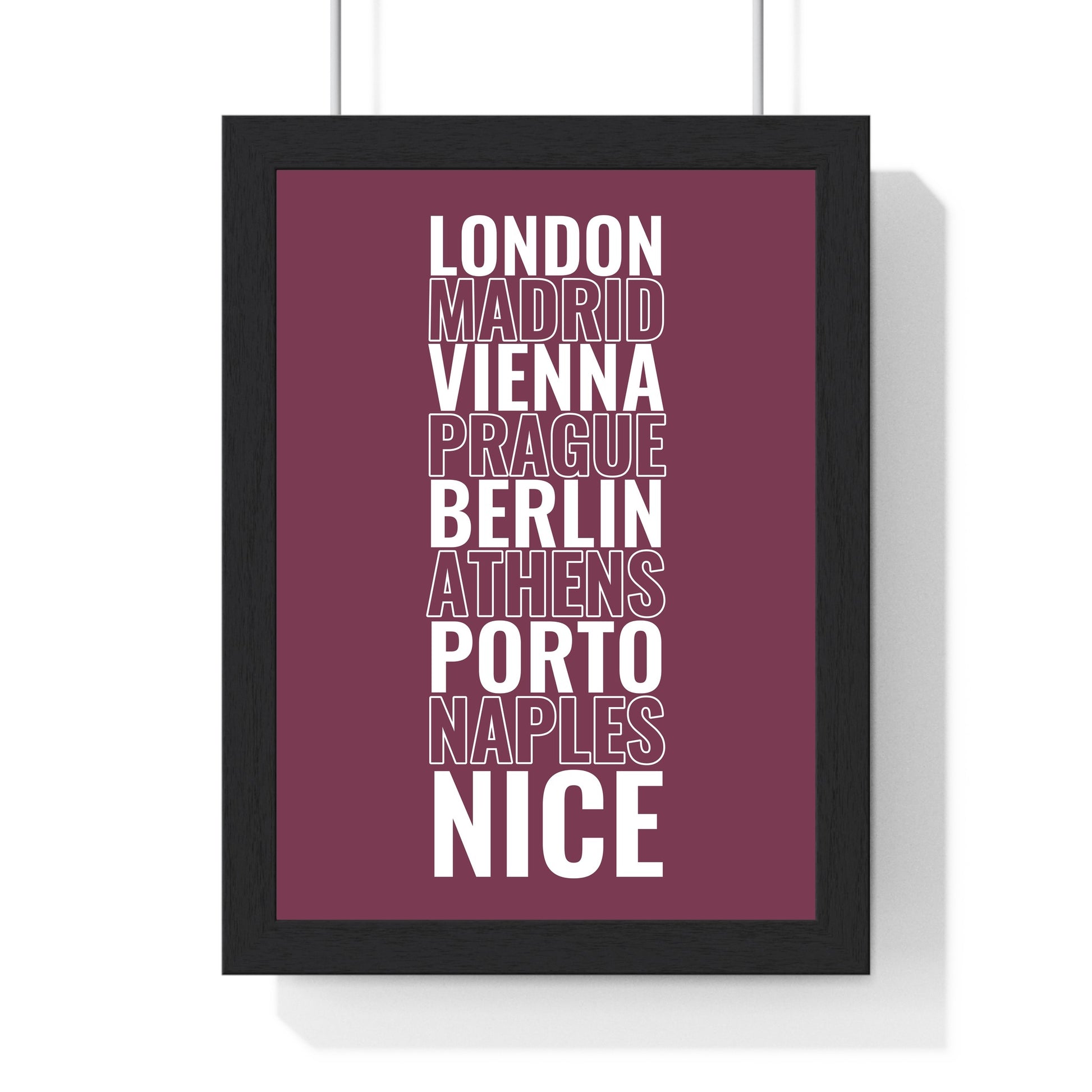 Plum personalised destination typography travel poster